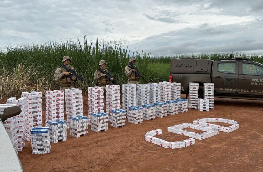 COD apreende mais de 100 mil cigarros contrabandeados do Paraguai, na divisa Goiás/Minas