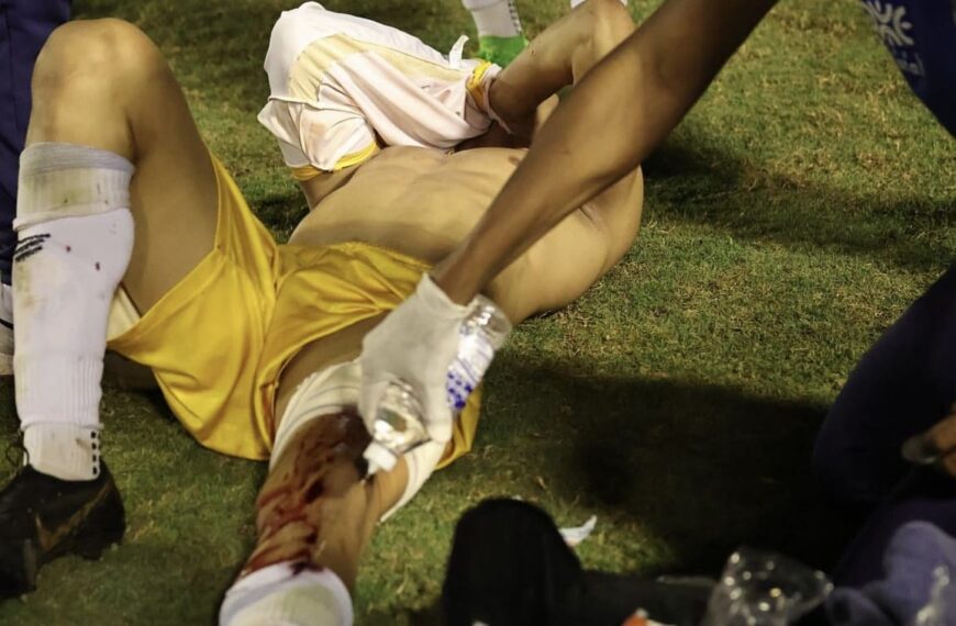 Policial dispara tiro de borracha em jogador do Grêmio Anápolis 