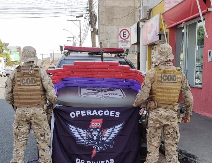 Perseguição do COD termina com acidente de traficante, prisão e 45 kg de maconha apreendidos