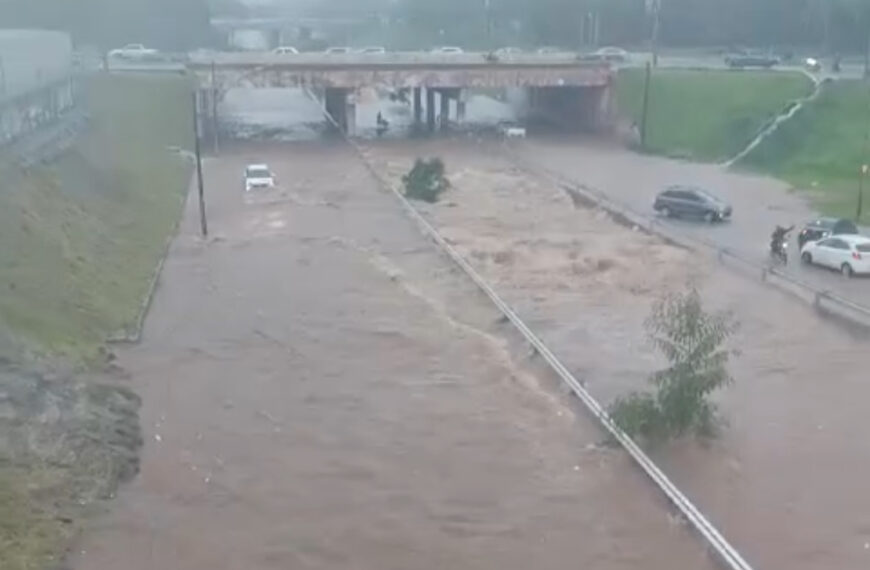 Pontos da Marginal Botafogo são interditados parcialmente após fortes chuvas 