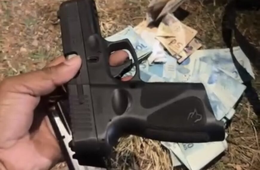 Criança de 11 anos é encontrada com arma e R$ 7 mil durante a madrugada em rua de Luziânia 